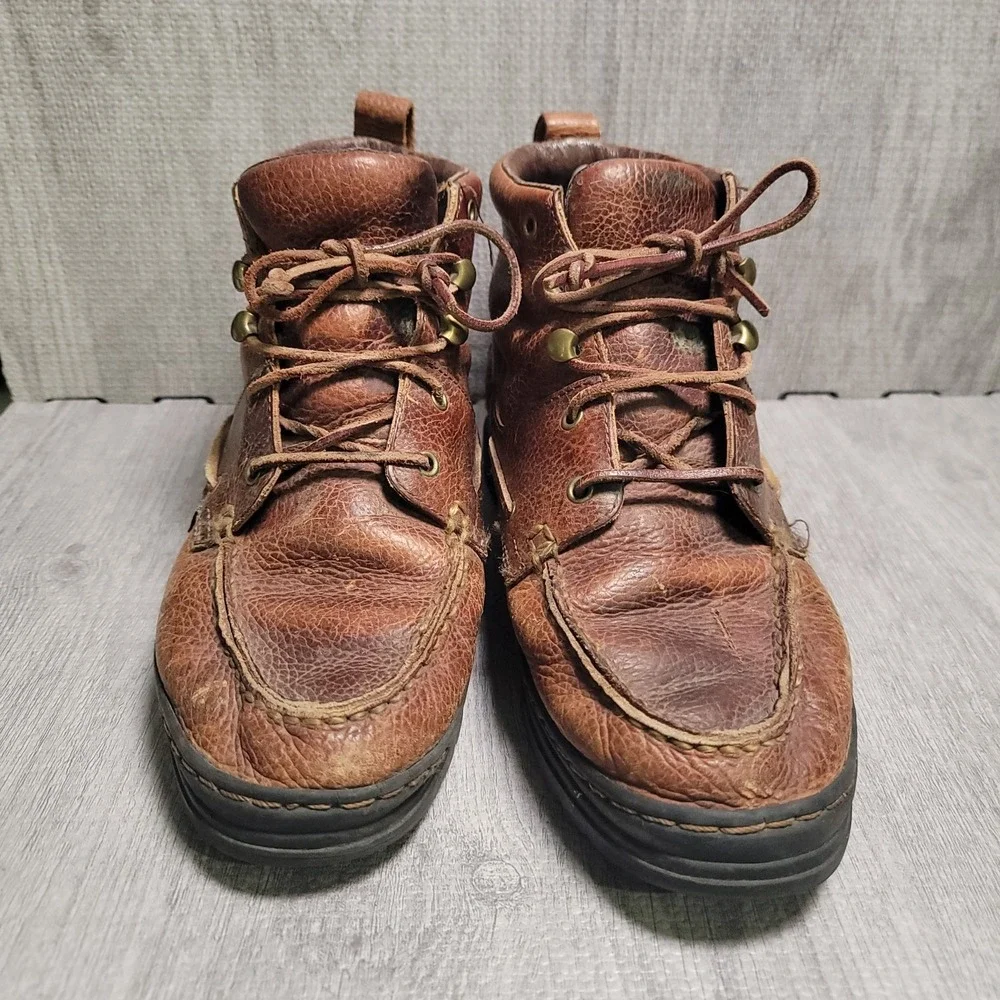 Justin 991 Chukka Boots Mens 8.5 M Brown Leather Lace Up Workwear Outdoor Rugged